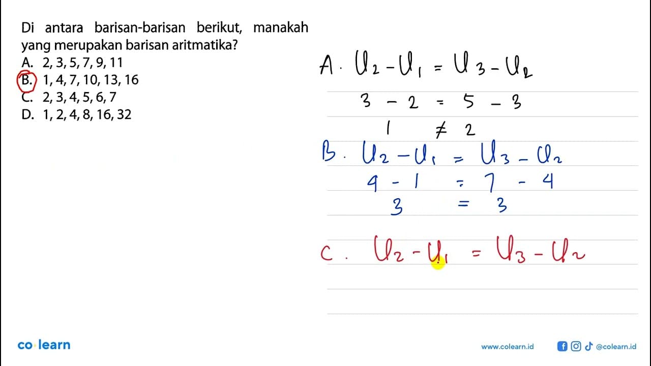 Di antara barisan-barisan berikut, manakah yang merupakan