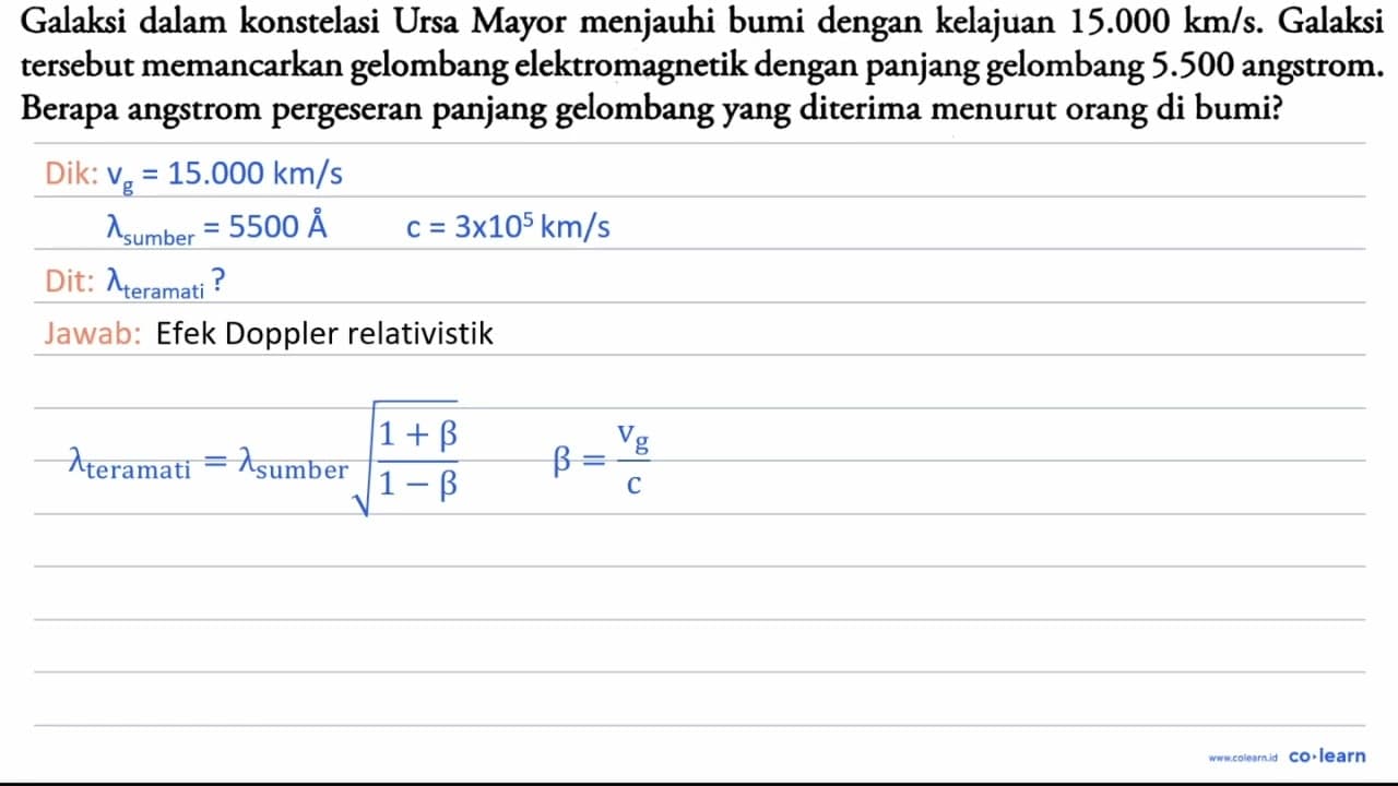 Galaksi dalam konstelasi Ursa Mayor menjauhi bumi dengan