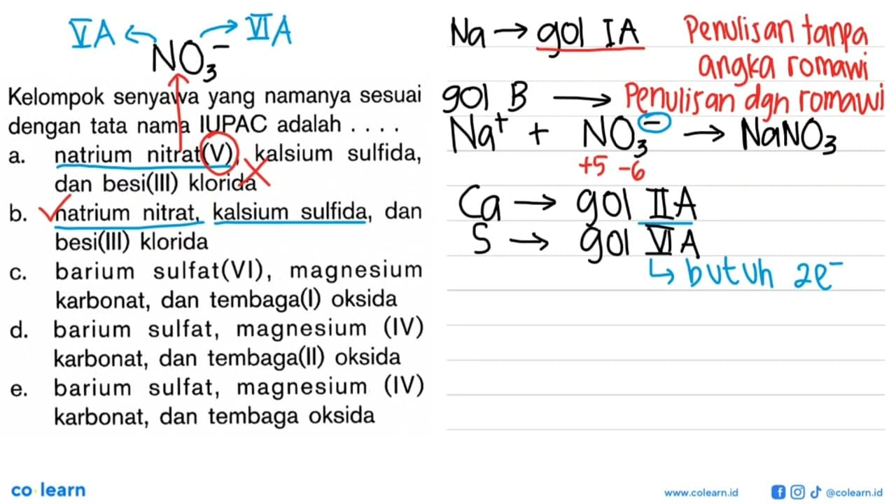 Kelompok senyawa yang namanya sesuai dengan tata nama IUPAC