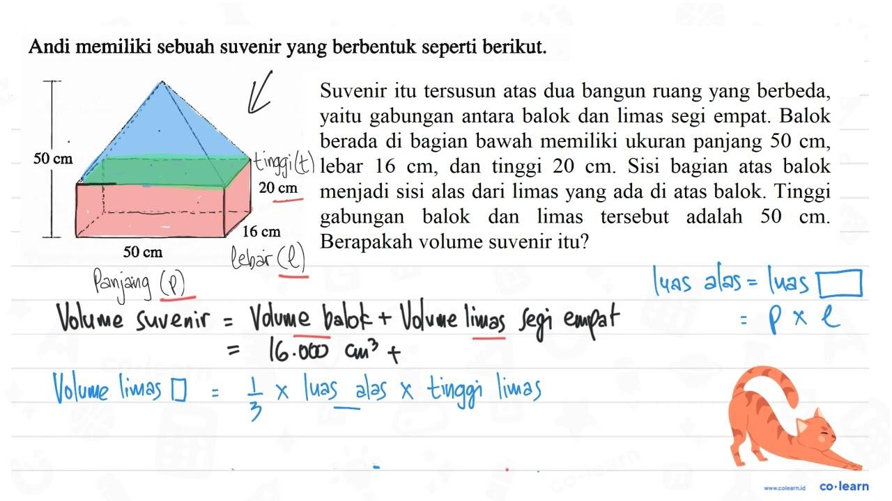 Andi memiliki sebuah suvenir yang berbentuk seperti