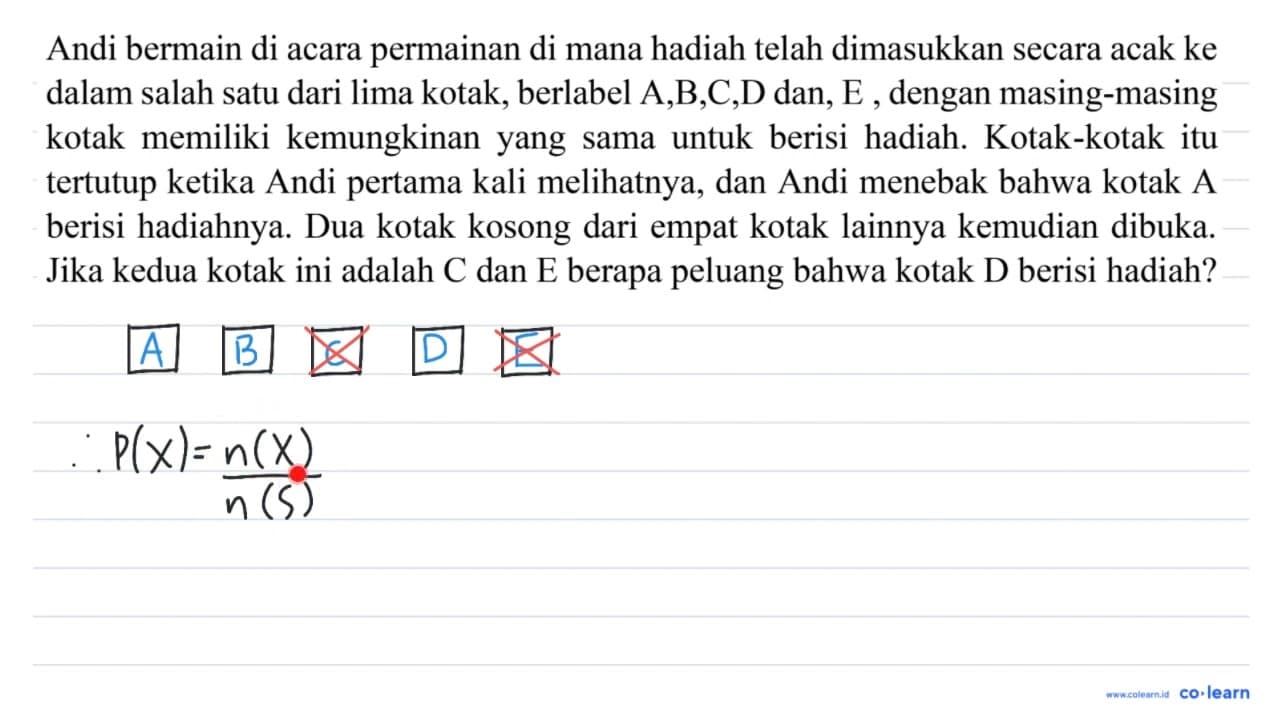 Andi bermain di acara permainan di mana hadiah telah