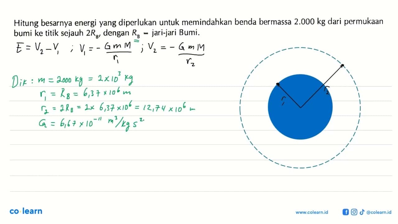 Hitung besarnya energi yang diperlukan untuk memindahkan