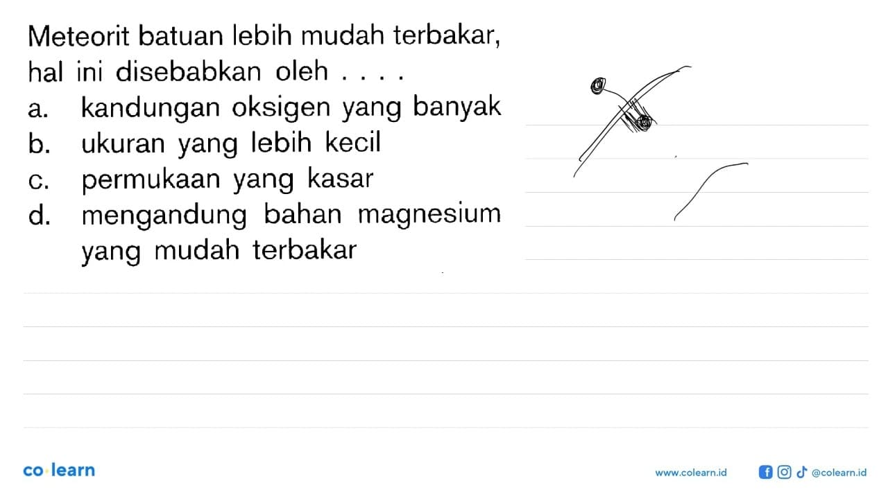 Meteorit batuan lebih mudah terbakar, hal ini disebabkan