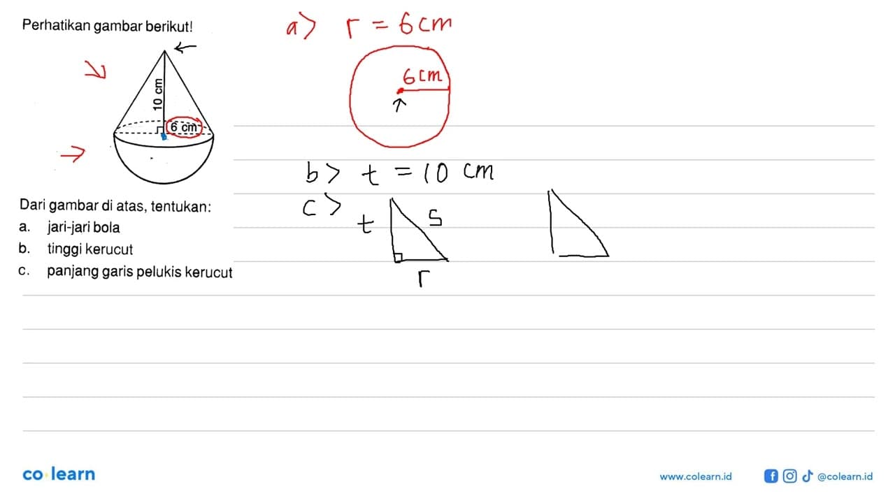 Perhatikan gambar berikut! 10 cm 6 cmDari gambar di atas,