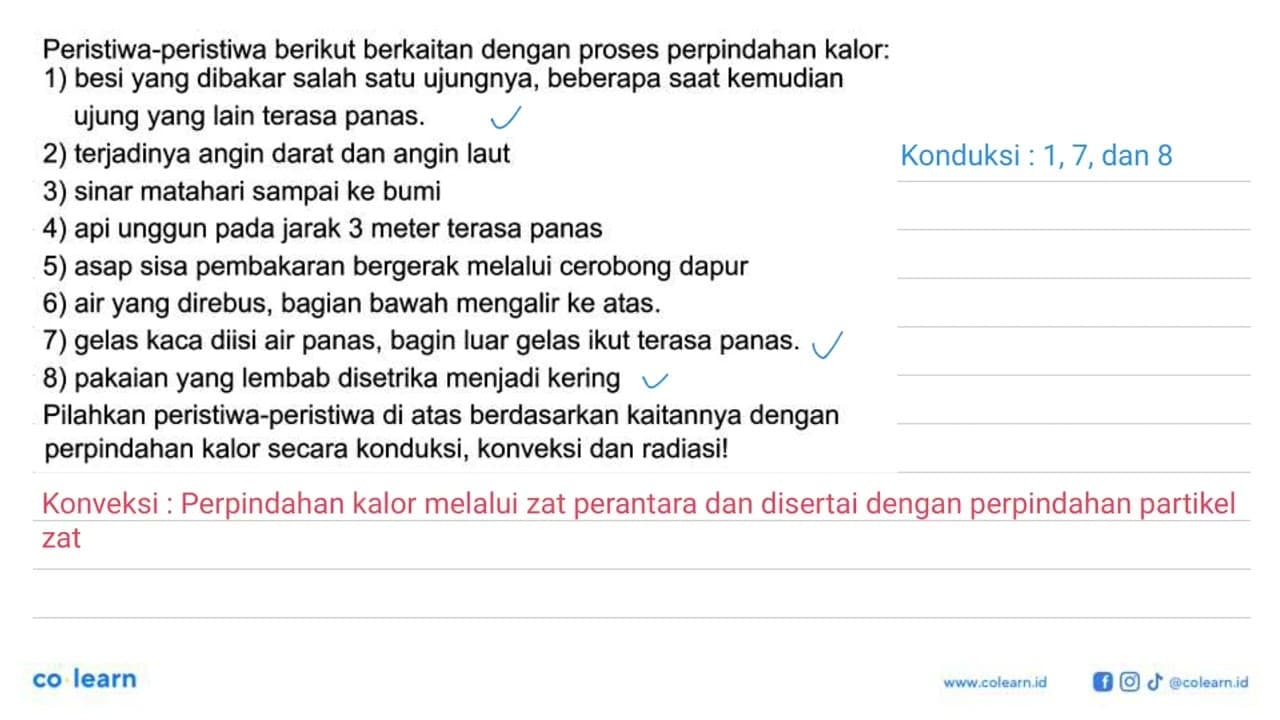 Peristiwa-peristiwa berikut berkaitan dengan proses