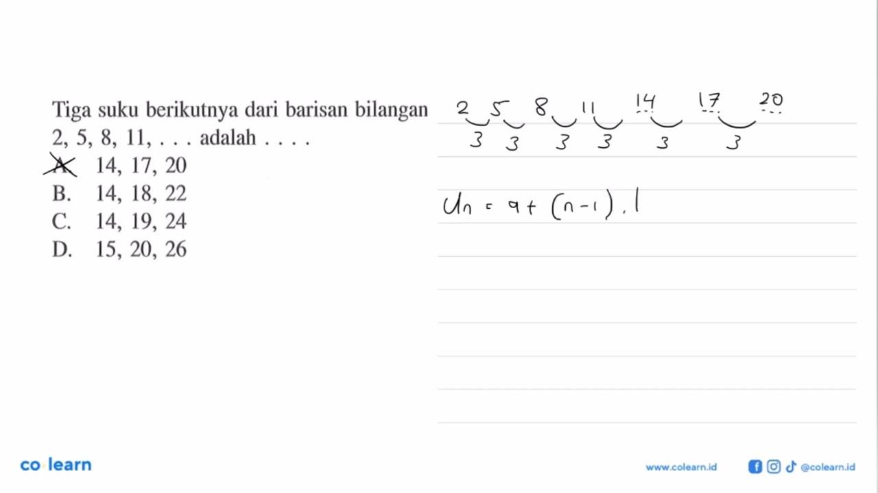 Dua suku berikutnya dari barisan bilangan 75, 69, 63, 57,