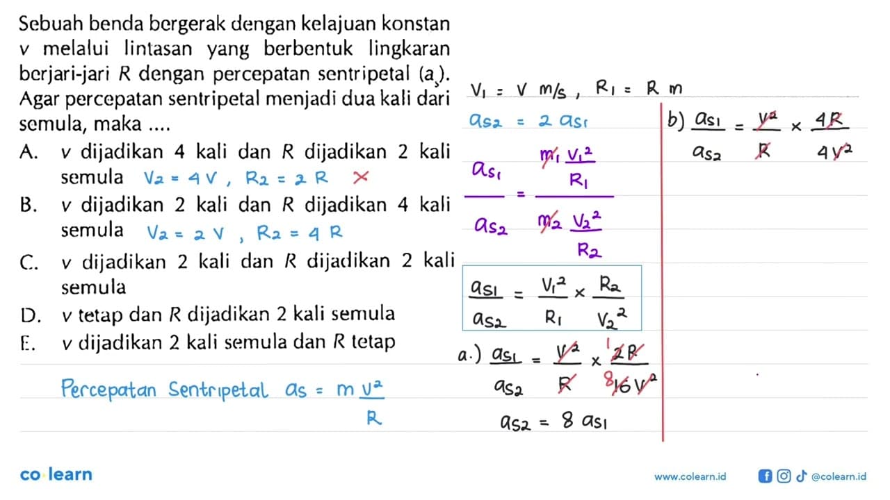 Sebuah benda bergerak dengan kelajuan konstan v melalui