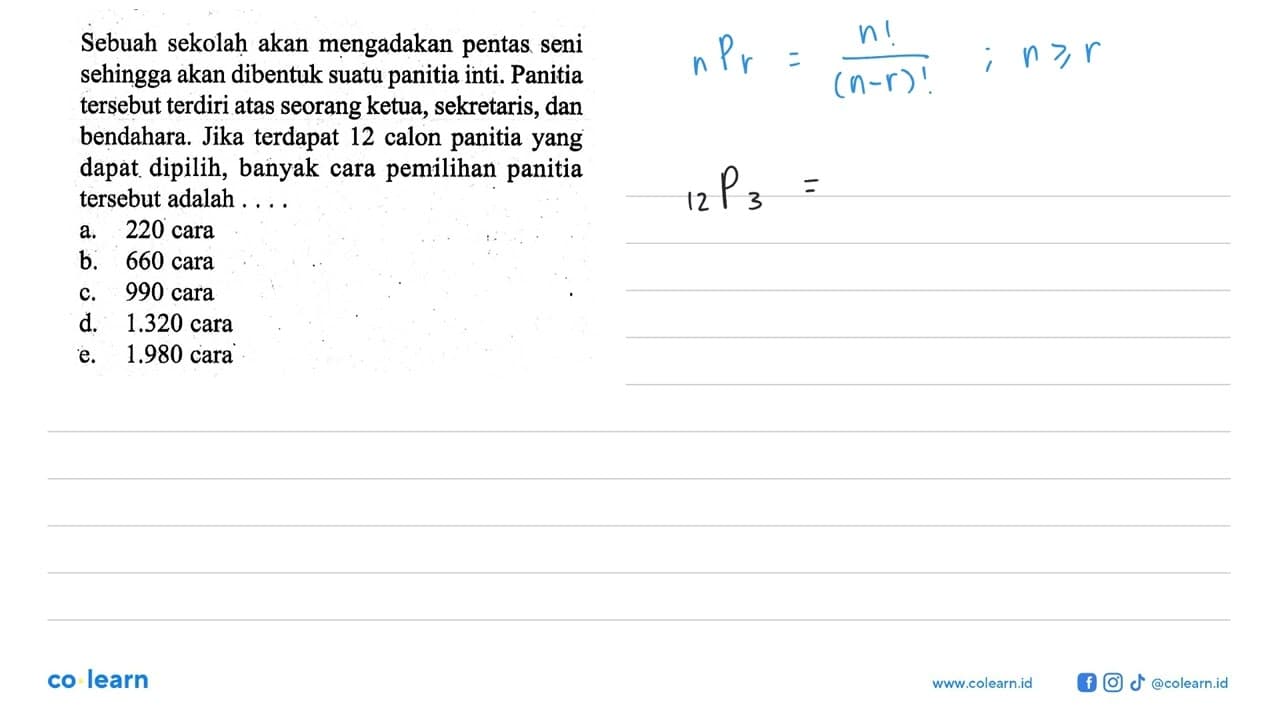 Sebuah sekolah akan mengadakan pentas seni sehingga akan