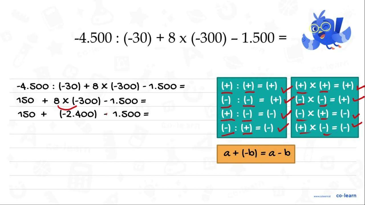 -4.500:(-30)+8x(-300)-1.500=