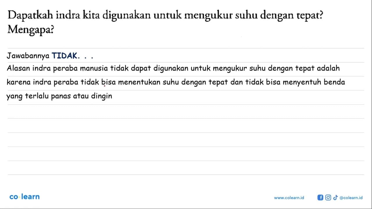 Dapatkah indra kita digunakan untuk mengukur suhu dengan