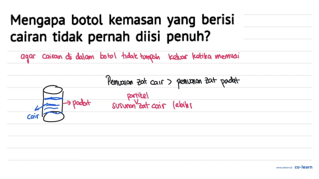 Mengapa botol kemasan yang berisi cairan tidak pernah diisi