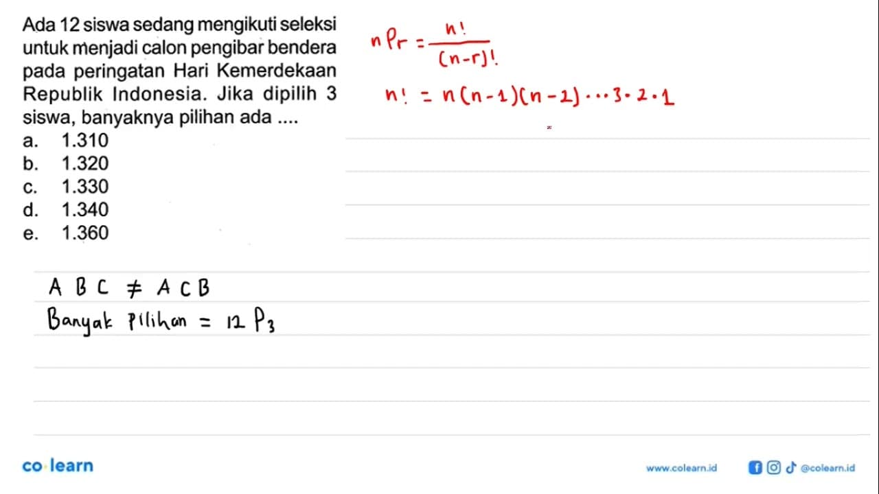 Ada 12 siswa sedang mengikuti seleksi untuk menjadi calon