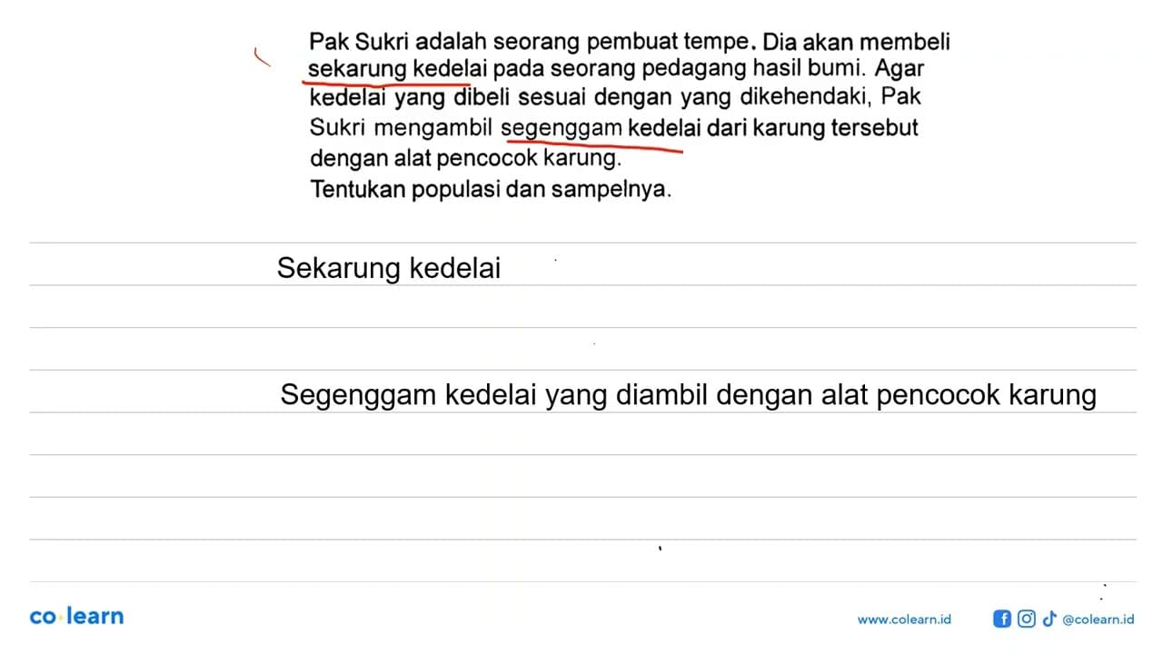 Pak Sukri adalah seorang pembuat tempe. Dia akan membeli