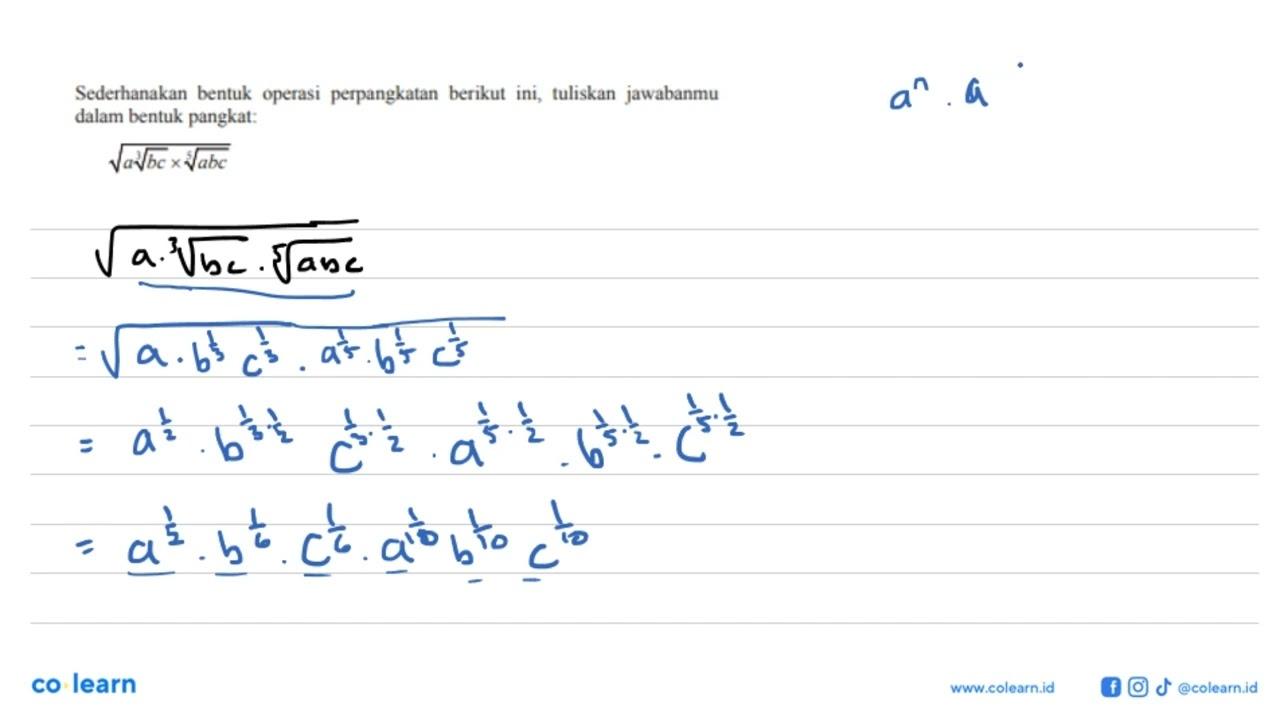 Sederhanakan bentuk operasi perpangkatan berikut ini,