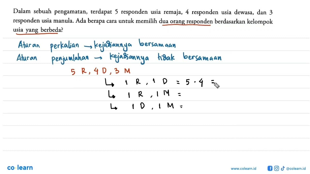 Dalam sebuah pengamatan, terdapat 5 responden usia remaja,