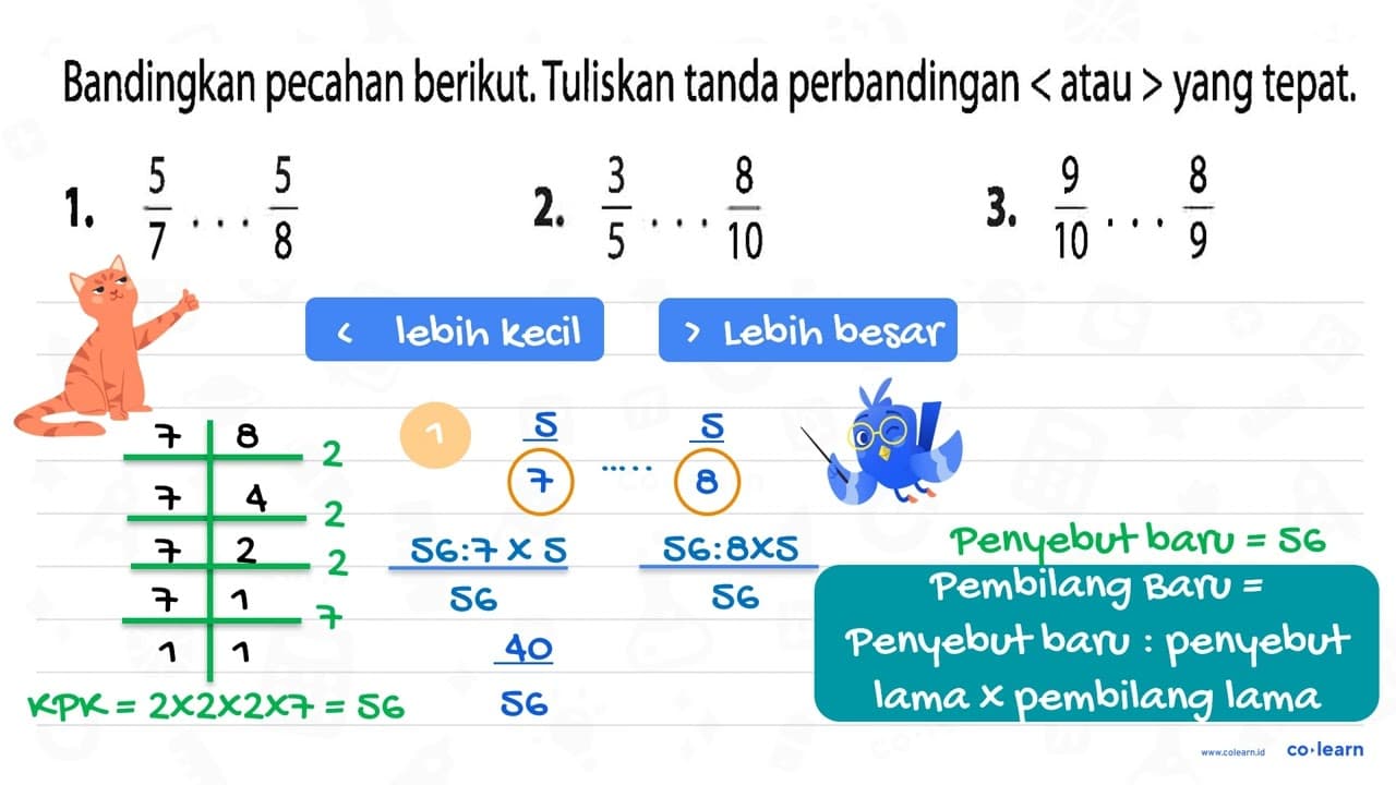 Bandingkan pecahan berikut Tuliskan tanda perbandingan <