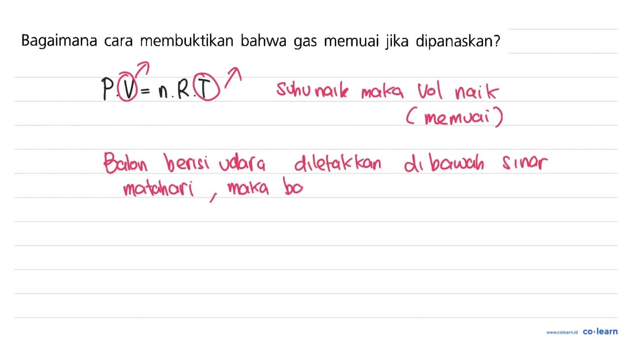 Bagaimana cara membuktikan bahwa gas memuai jika