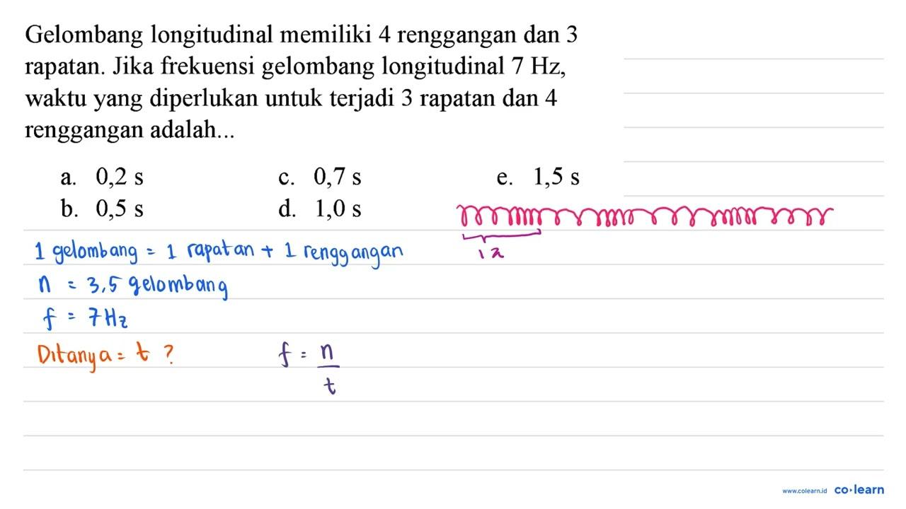 Gelombang longitudinal memiliki 4 renggangan dan 3 rapatan.