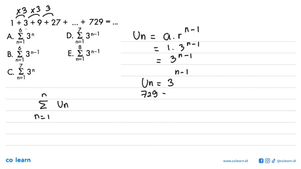 1+3+9+27+ ....+729 = ....