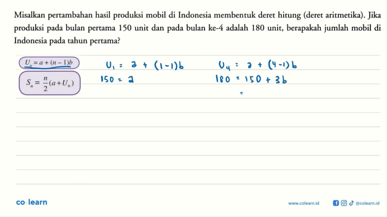 Misalkan pertambahan hasil produksi mobil di Indonesia