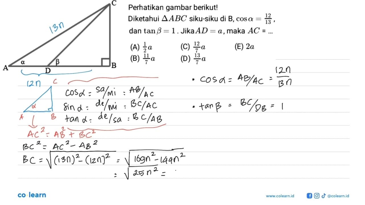 C alpha beta A B D Perhatikan gambar berikut! Diketahui