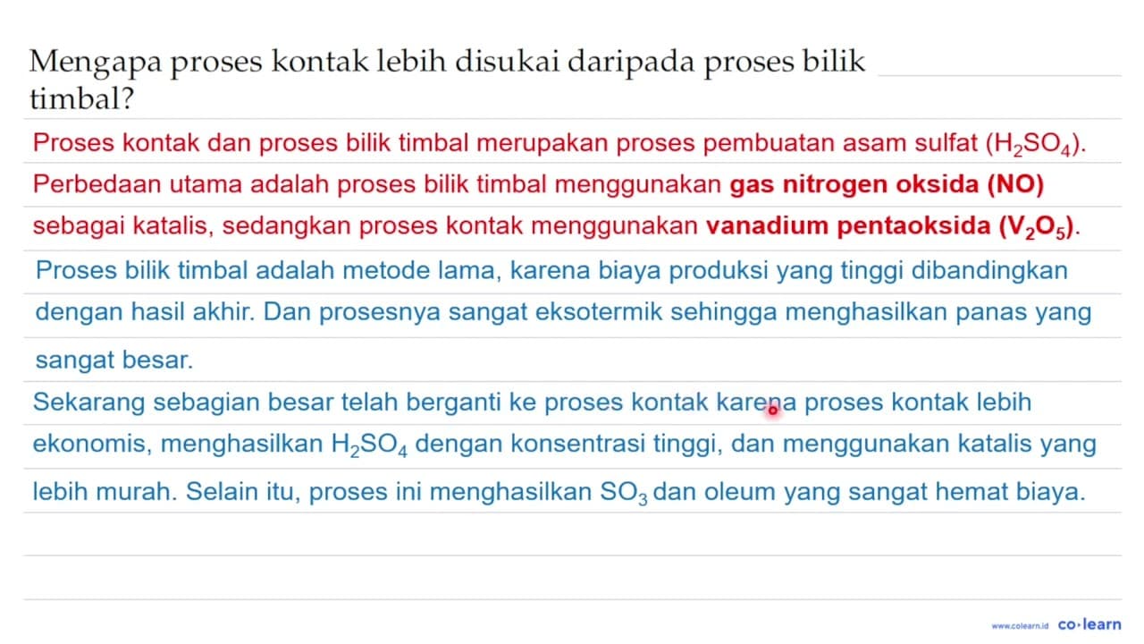 Mengapa proses kontak lebih disukai daripada proses bilik