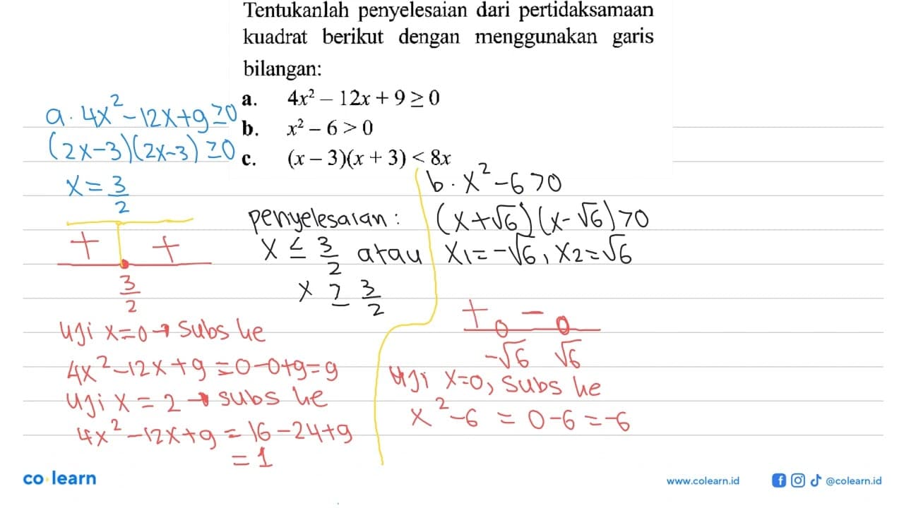 penyelesaian dari pertidaksamaan Tentukanlah dengan