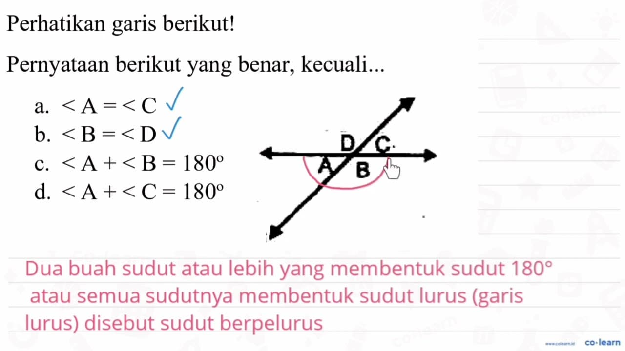 Perhatikan garis berikut! Pernyataan berikut yang benar,