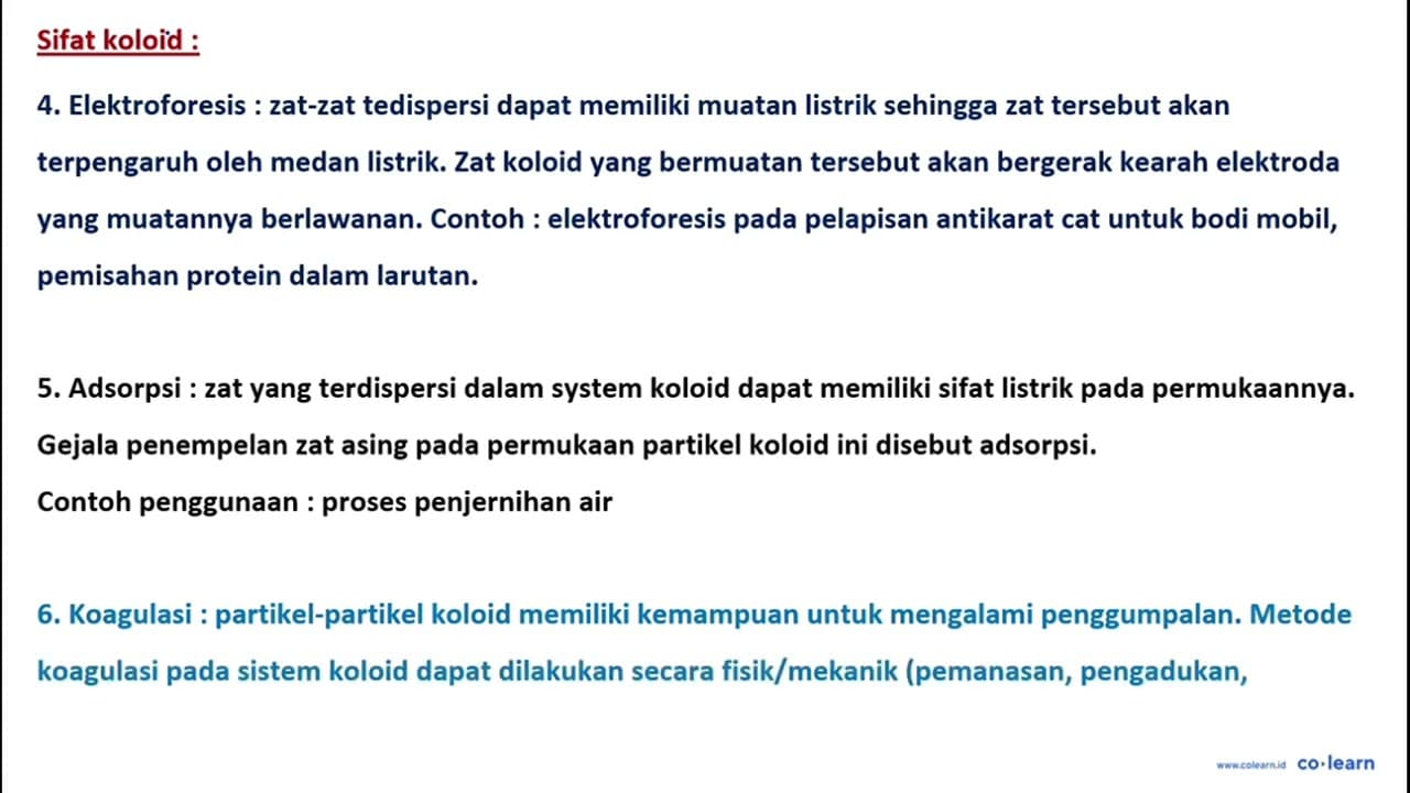 Proses di bawah ini yang tidak memanfaatkan sifat-sifat