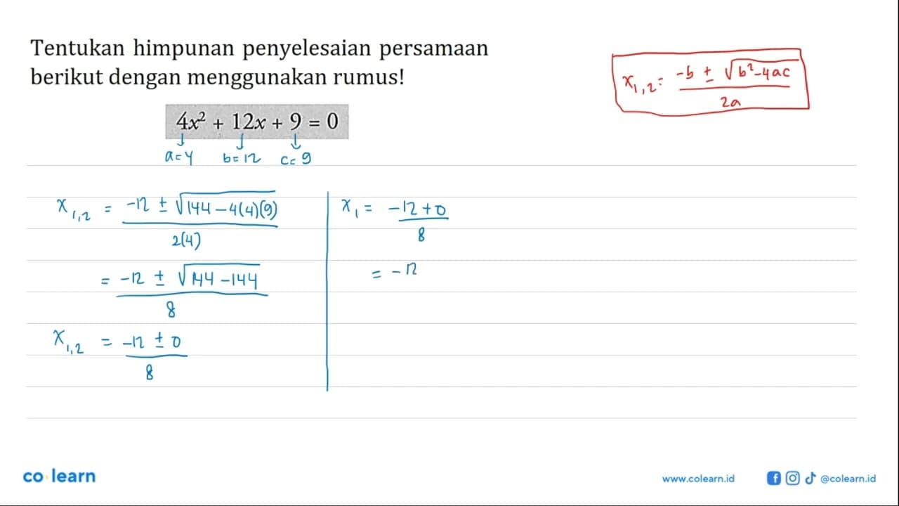 Tentukan himpunan penyelesaian persamaan berikut dengan