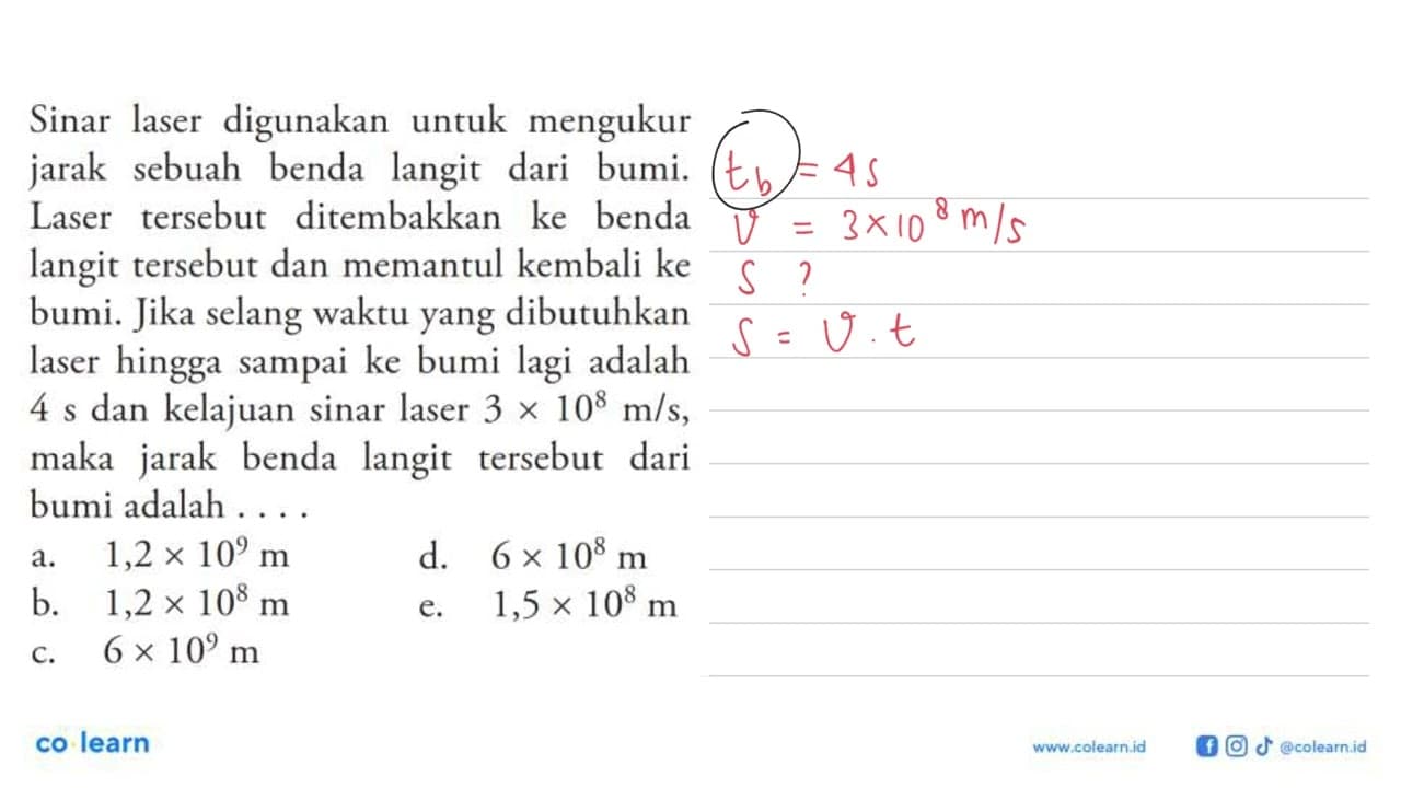 Sinar laser digunakan untuk mengukur jarak sebuah benda