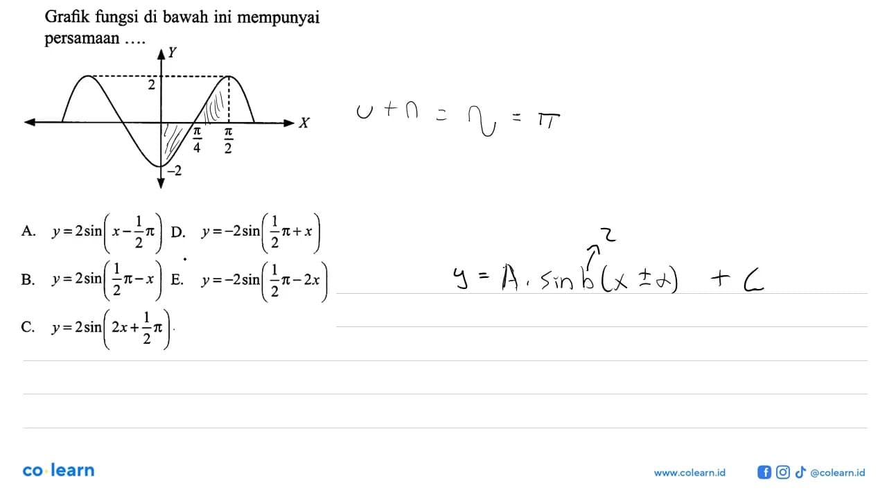 Grafik fungsi di bawah ini mempunyai persamaan ..... Y 2 X