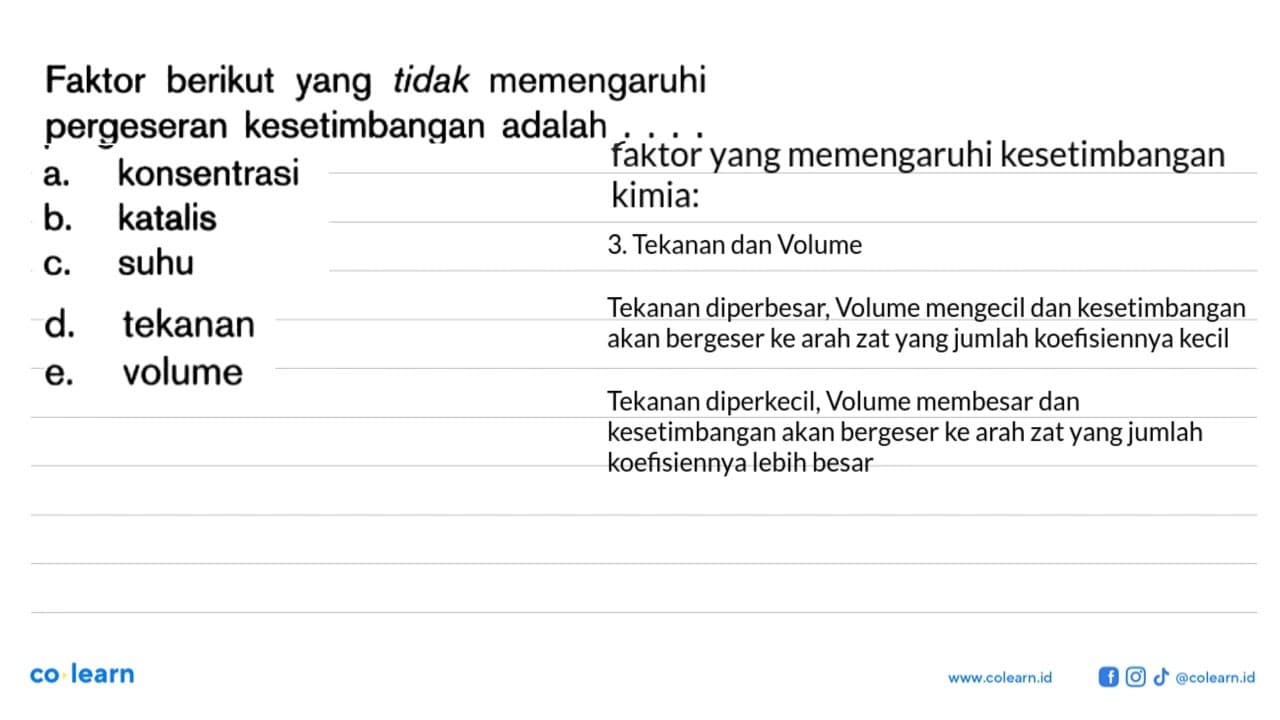 Faktor berikut yang tidak memengaruhi pergeseran