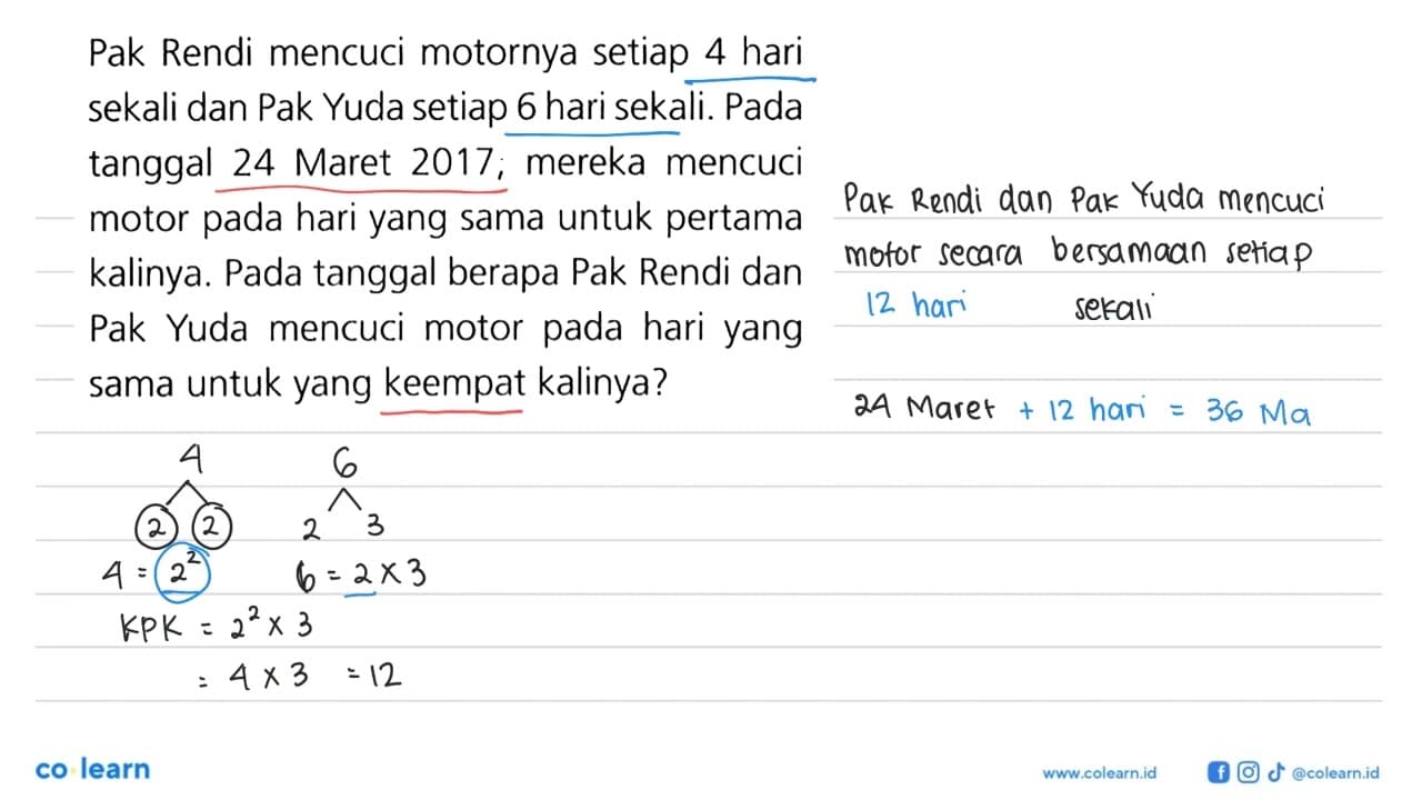 Pak Rendi mencuci motornya setiap 4 hari sekali dan Pak