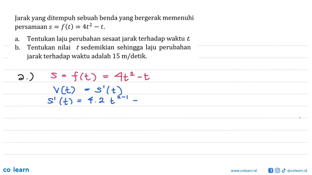 Jarak yang ditempuh sebuah benda yang bergerak memenuhi