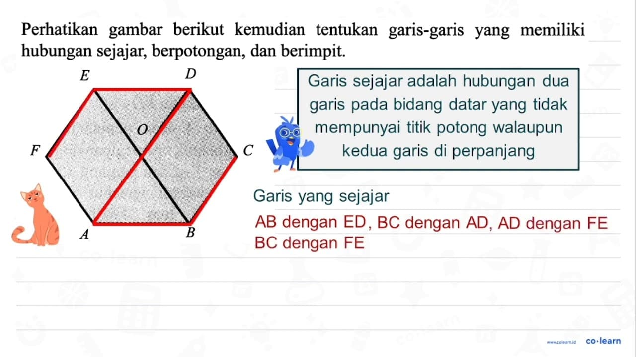 Perhatikan gambar berikut kemudian tentukan garis-garis