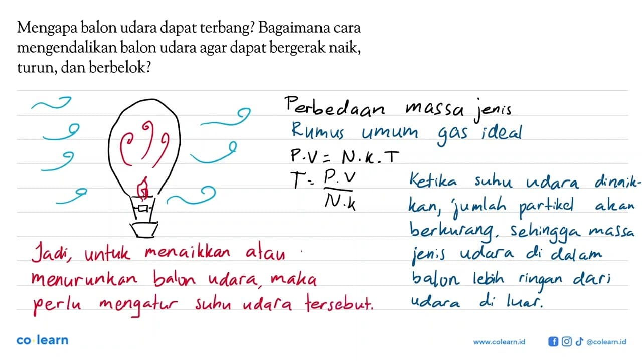 Mengapa balon udara dapat terbang? Bagaimana cara