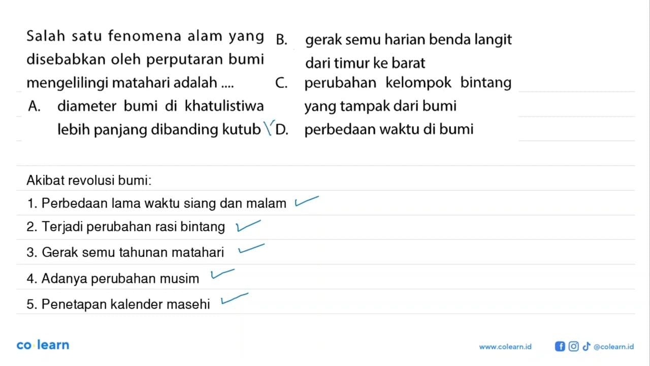 Salah satu fenomena alam yang disebabkan oleh perputaran