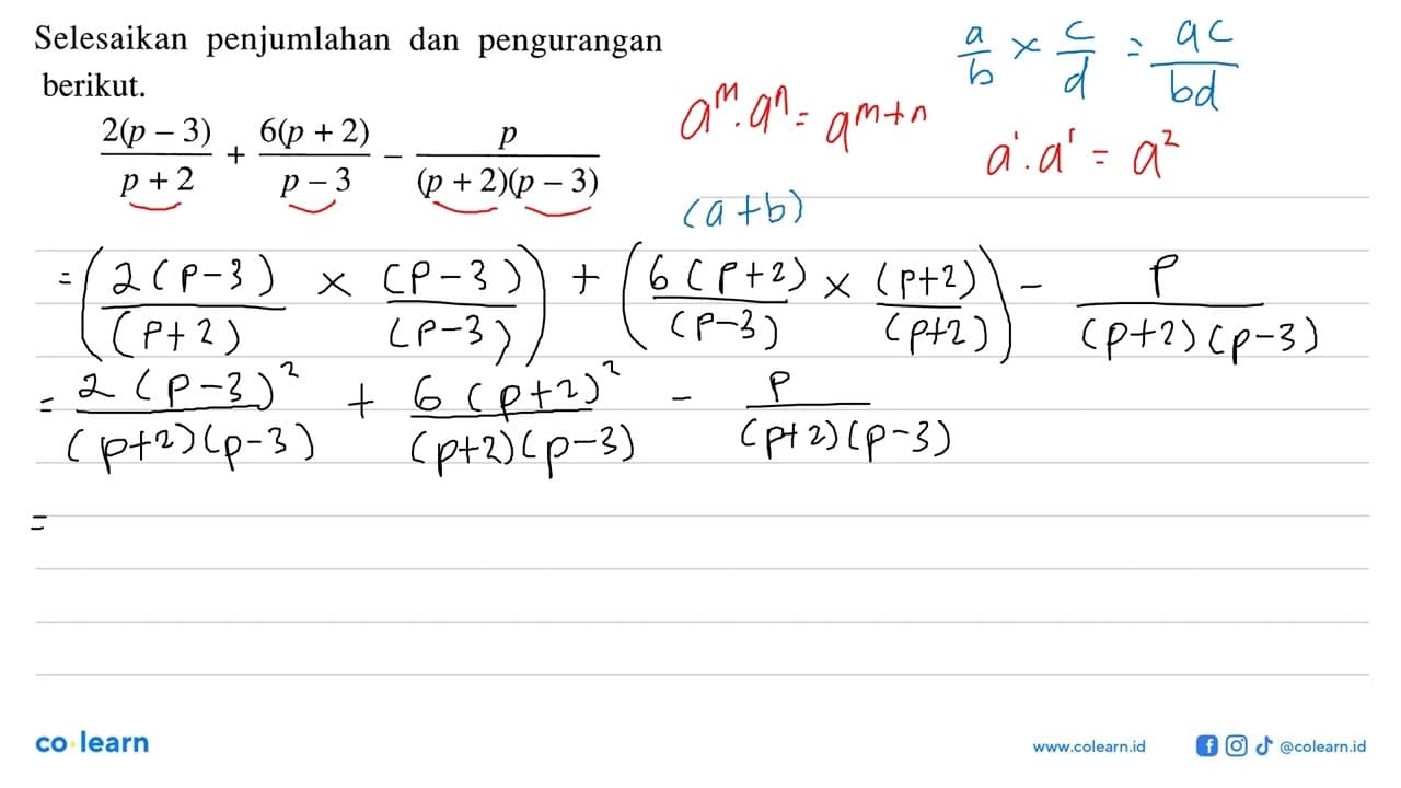 Selesaikan penjumlahan dan pengurangan berikut.