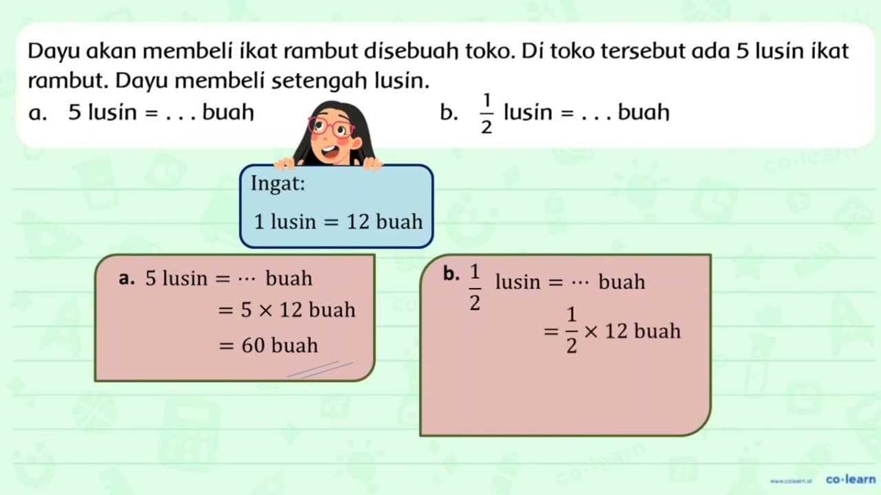 Dayu akan membeli ikat rambut disebuah toko. Di toko