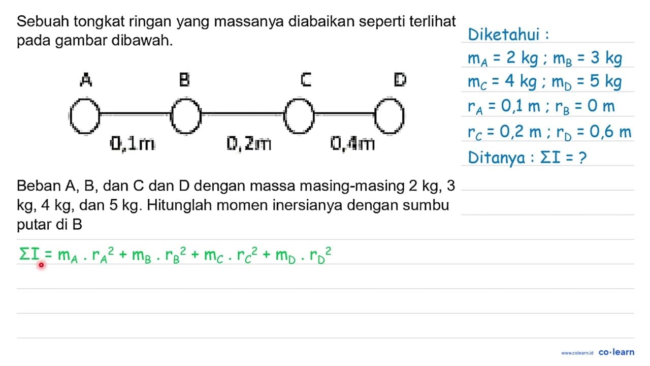 Sebuah tongkat ringan yang massanya diabaikan seperti