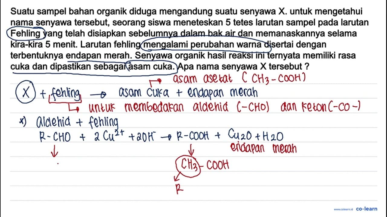 Suatu sampel bahan organik diduga mengandung suatu senyawa