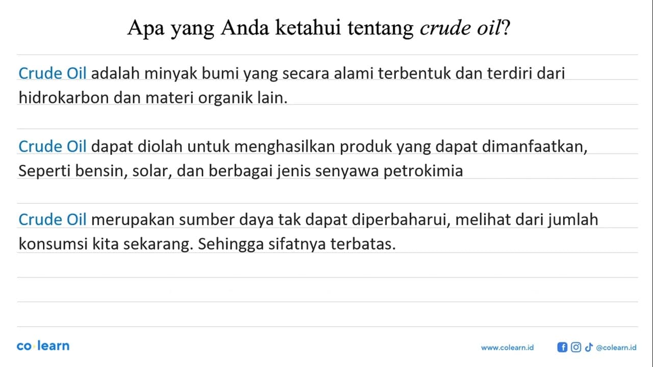 Apa yang Anda ketahui tentang crude oil?