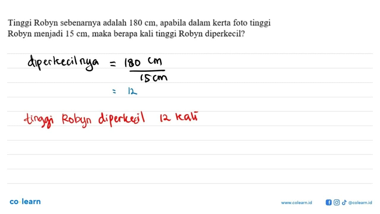 Tinggi Robyn sebenarnya adalah 180 cm , apabila dalam kerta