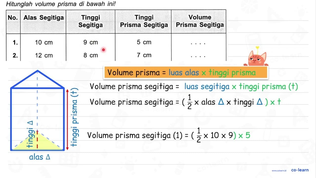 Hitunglah volume prisma di bawah ini! No. Alas Segitiga