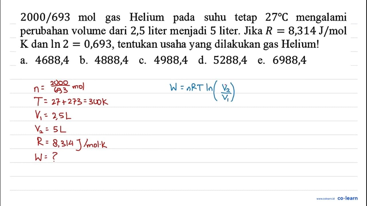 2000/693 gas Helium pada suhu tetap 27 C mengalami