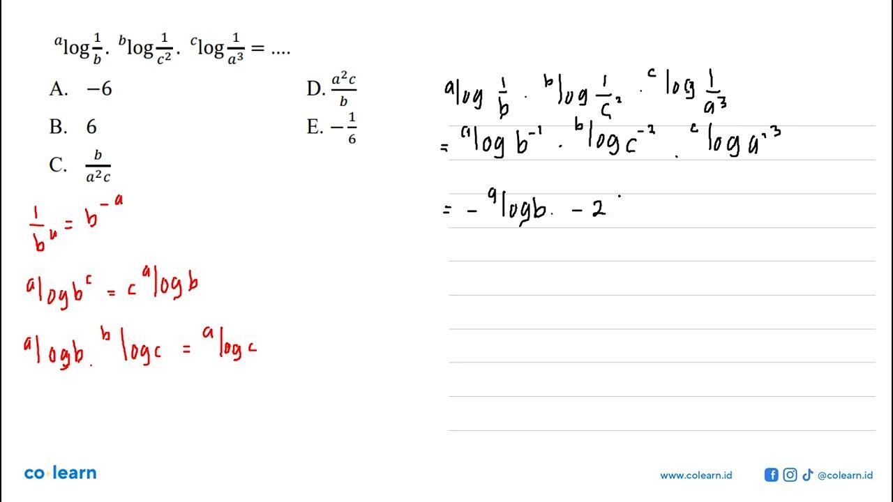 alog(1/b).blog(1/c^2).clog(1/a^3)= ....