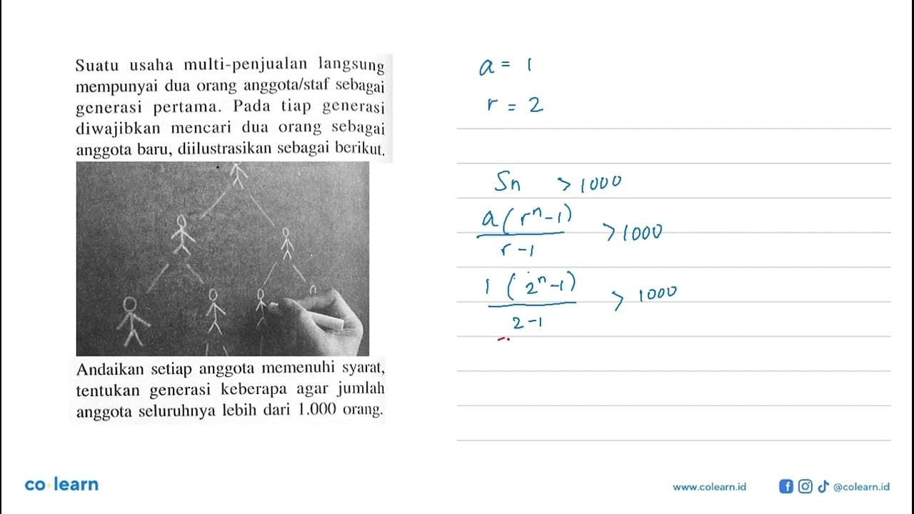 Suatu usaha multi-penjualan langsung mempunyai dua orang