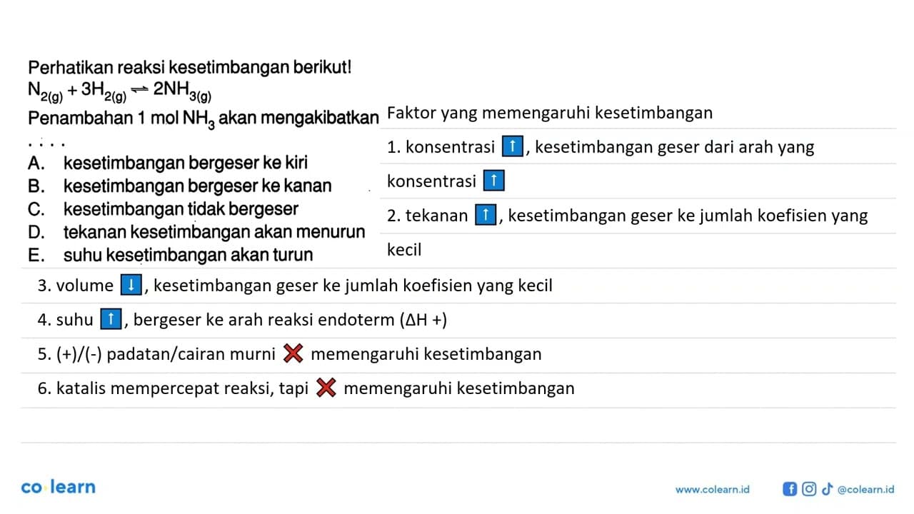 Perhatikan reaksi kesetimbangan berikut! N2(g)+3H2(g)<=>