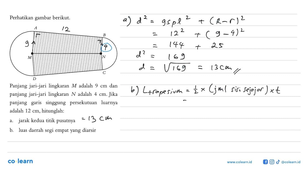 Perhatikan gambar berikut.Gambar: 2 Setengah lingkaran yang